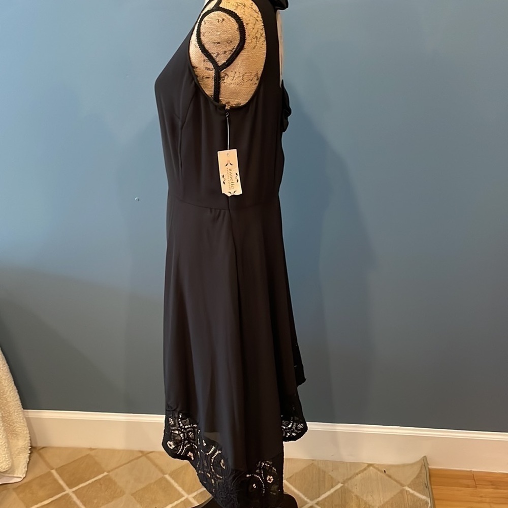 Nanette LePore Dress with Back Bows Formal Lace Black NWT Open Back - Picture 4 of 12